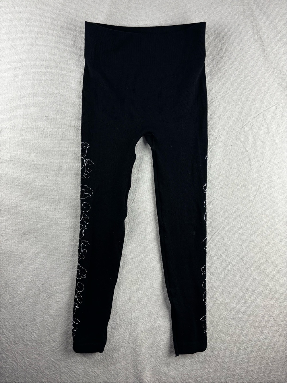 Women’s fleece black leggings bedazzled